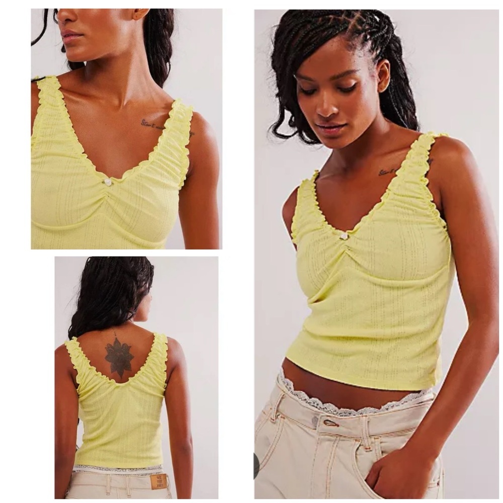 Free People Amelia Cami in Lemon